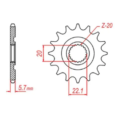 Ozubené kolo přední MTX 10-5NL-12 (JTF1590.12, JTF1590.12) (MTX PARTS ozubené kolo přední 2103 1