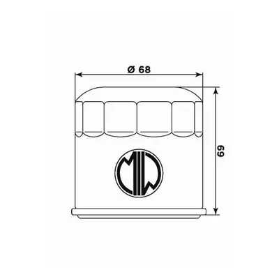 Olejový filtr MIW/MEIWA HY19002 (268682) (HF682, 50) (MIW/MEIWA olejový filtr OEM CF188-011300, 