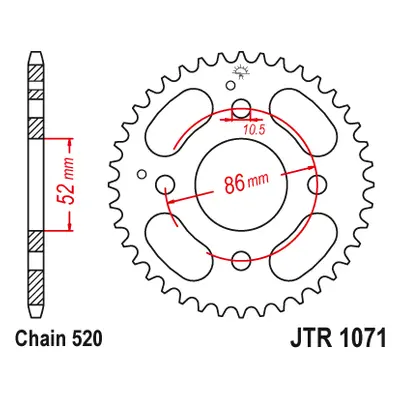 JT Sprockets rozeta JTR1071.30 (462130JT) (Zadní ozubené kolo JT Sprockets JTR1071.30)