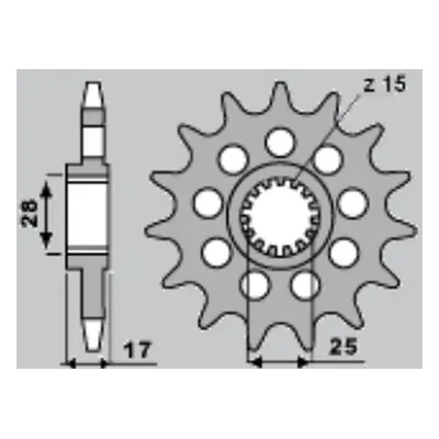 Ozubené kolo přední SUNSTAR SUN4B715 (JTF749.15, 224915) (SUNSTAR ozubené kolo přední 2249 15 (J