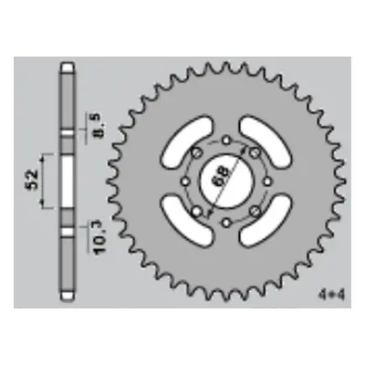 Ozubené kolo přední GROSSKOPF 80113G (GROSSKOPF ozubené kolo přední 801 13 TM 125 EN 00-05, TM 1