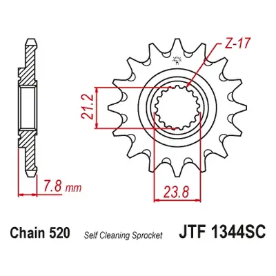 Řetězové kolo přední JT SPROCKETS JTF1344.14SC (232014JTSC) (JT řetězové kolo přední 2320 14 sam