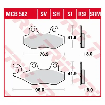 TRW ZF brzdové destičky KH135 sintrované STREET KAWASAKI KLX 125 10-13, KX 125/250/500 89-93, KD