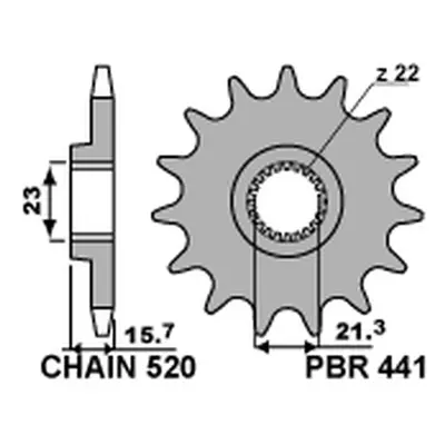 PBR ozubené kolo 441 15 18NC (4411518NC) (Přední ozubené kolo PBR 4411518NC)