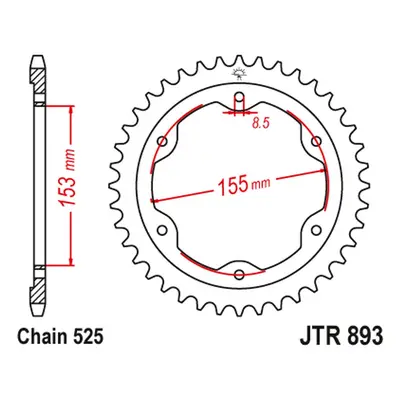 Rozeta JT SPROCKETS JTR893.38ZBK (14-18, 464238JTZBK) (JT rozeta 4642 38 (14-18) (464238JTZBK) b