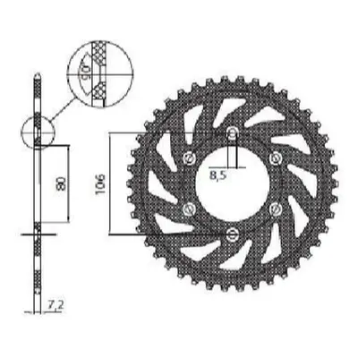 Rozeta SUNSTAR SUN1-3345-45 (JTR22.45, 356045JT) (SUNSTAR rozeta 3560 45 (JTR22.45) (356045JT))