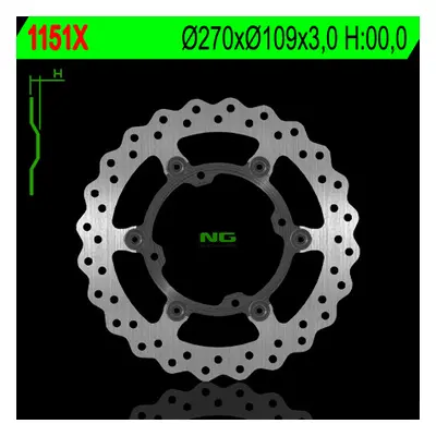 Brzdový kotouč NG Brakes NG1151X (NG brzdový kotouč přední KAWASAKI KXF 250/450, plovoucí 270mm 