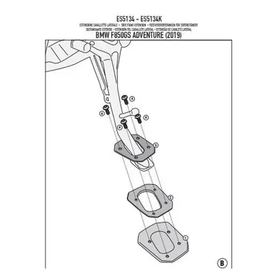 Prodloužení bočního stojanu KAPPA ES5134K (KAPPA prodloužení bočního stojanu BMW F 850 GS ADVENT