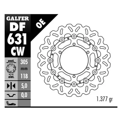 Přední brzdový kotouč GALFER DF631CW (GALFER přední brzdový kotouč BMW K100/K1100/R850/R1100 (30