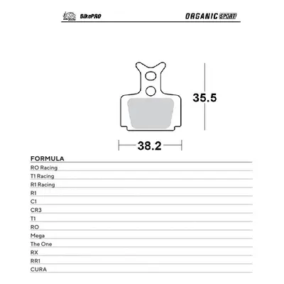 Brzdové destičky organické MOTO-MASTER 730742 (MOTO-MASTER BIKE PRO brzdové destičky organické S