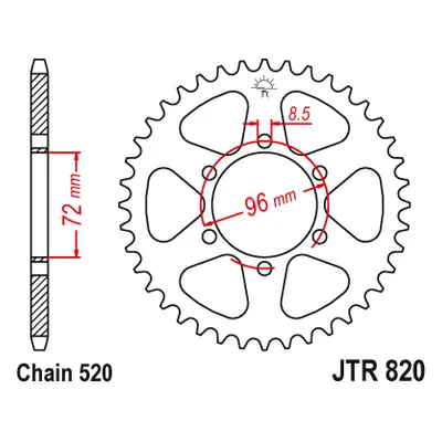 JT Sprockets rozeta JTR820.42 (82942JT) (Zadní ozubené kolo JT Sprockets JTR820.42)