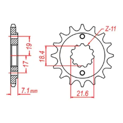 Ozubené kolo přední MTX 10-KCZ-14 (JTF1321.14) (MTX PARTS ozubené kolo přední 2067 14 (JTF1321.1