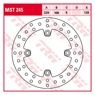 Přední brzdový kotouč/zadní TRW LUCAS MST245 (TRW ZF přední brzdový kotouč/zadní HONDA CBR 125 0