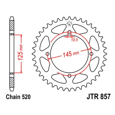 Rozeta JT SPROCKETS JTR857.45ZBK (85745JTZBK) (JT rozeta 857 45 (85745JTZBK) barva černá - podív