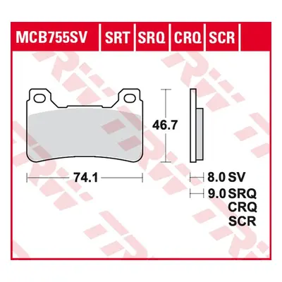 Brzdové destičky TRW LUCAS MCB755SCR (KH390) (TRW LUCAS ZF brzdové destičky KH390 sintrované kar