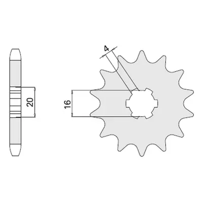 Ozubené kolo přední CHT 41615K (A4250416150, -1, JTF416.13) (CHT ozubené kolo přední 416 15 (A42