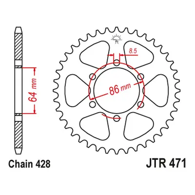 Rozeta JT SPROCKETS JTR471.45 (47145JT) (JT rozeta 471 45 (47145JT))