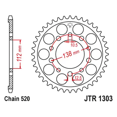 Rozeta JT SPROCKETS JTR1303.43 (JJTR1303.43) (JT rozeta 4384 43 (JJTR1303.43))