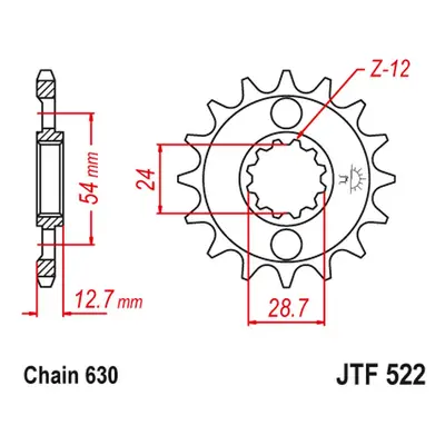 Ozubené kolo přední JT SPROCKETS JTF522.14 (52214JT) (JT ozubené kolo přední 522 14 (52214JT))