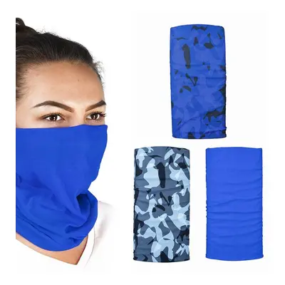 OXFORD multifunkční větruodolný límec COMFY HAVOC BLUE 3 kusy v balení barva CAMO/světle modrý (