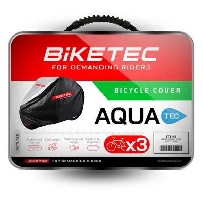 BIKETEC voděodolný potah AQUATEC na tři jízdní kola barva černá/šedý rozměr univerzální (BIKETEC