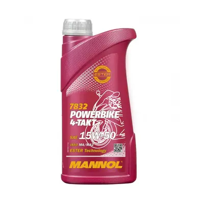 MANNOL motorový olej 4T MOTORBIKE 15W50 1L ESTER + MA2 polosyntetické (7832) (20) (MANNOL motoro