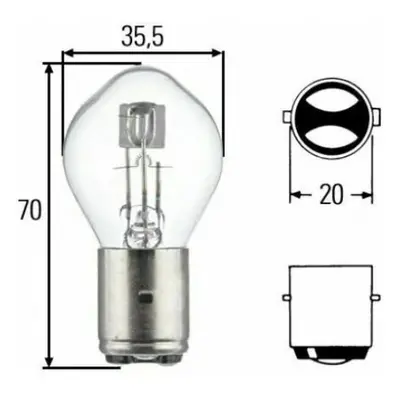 HELLA žárovka S2 35/35 W 12V BA20D (BULBA) (HELLA žárovka S2 35/35 W 12V BA20D (BULBA))