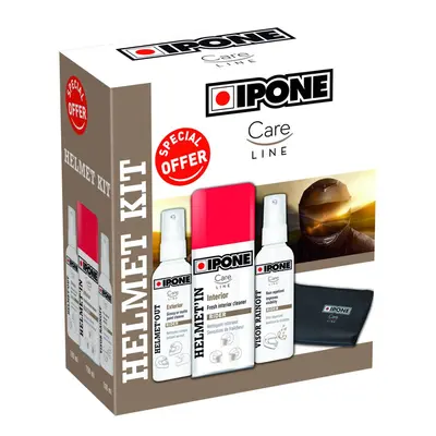 IPONE HELMET KIT sada pro péči o přilbu (HELMET OUT, HELMET IN, VISOR RAINOFF, MICROFIBRA) (CARE