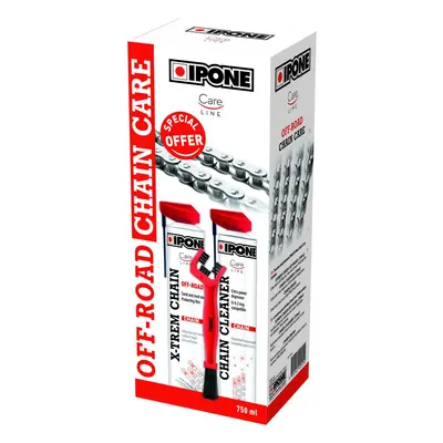 IPONE OFF ROAD CHAIN CARE sada na čištění a mazání řetězu (2 X 750ML) s kartáčkem (CARELINE) (AK