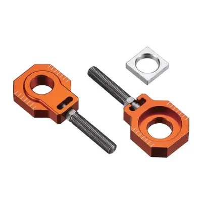 ACCEL napínák zadní osy se šroubem KTM SX 85 13-14 (průměr 20mm) barva oranžová (komplet -2 kusy