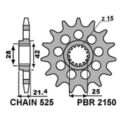 PBR ozubené kolo 2150 16 18NC (JTF709.16) (Přední ozubené kolo PBR 2150 16 18NC)