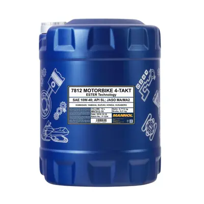 MANNOL motorový olej 4T MOTORBIKE 10W40 10L ESTER + MA2 syntetic (7812) (API SN) (MANNOL motorov