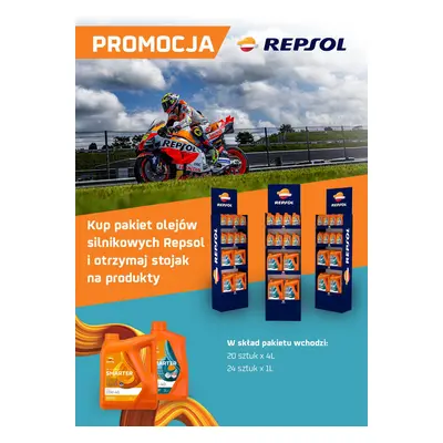 REPSOL set oleje motorovýCH ZE stojanIEM (REPSOL set oleje motorovýCH ZE stojanIEM)