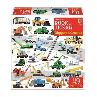 Usborne Book and Jigsaw Diggers and Cranes - Smith, Sam