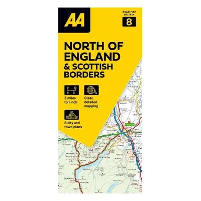 AA Road Map North of England a Scottish Borders