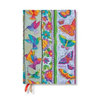 Hummingbirds a Flutterbyes (Playful Creations) Midi 12-month Day-at-a-Time Dayplanner 2024 - Pap