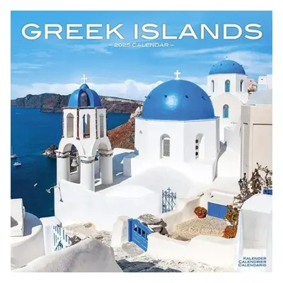 Greek Islands Calendar 2025 Square Travel Wall Calendar - 16 Month