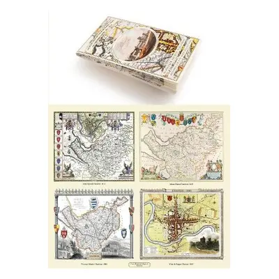 Cheshire 1611 - 1840 - Fold Up Map that features a collection of Four Historic Maps, John Speed'