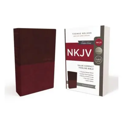 NKJV, Thinline Bible, Compact, Leathersoft, Burgundy, Red Letter, Comfort Print - Thomas Nelson