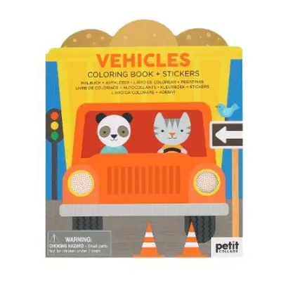 Vehicles Coloring Book + Stickers - Petit Collage