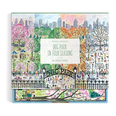 Michael Storrings Dog Park in Four Seasons Greeting Card Assortment - Galison