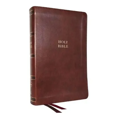 NKJV, Single-Column Reference Bible, Verse-by-verse, Brown Leathersoft, Red Letter, Comfort Prin