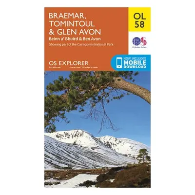 Braemar, Tomintoul a Glen Avon, Beinn a' Bhuird a Ben Avon - Ordnance Survey