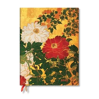 Natsu (Rinpa Florals) Ultra 12-month Vertical Softcover Flexi Dayplanner 2025 (Elastic Band Clos