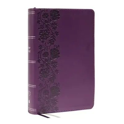 KJV Holy Bible: Large Print Single-Column with 43,000 End-of-Verse Cross References, Purple Leat