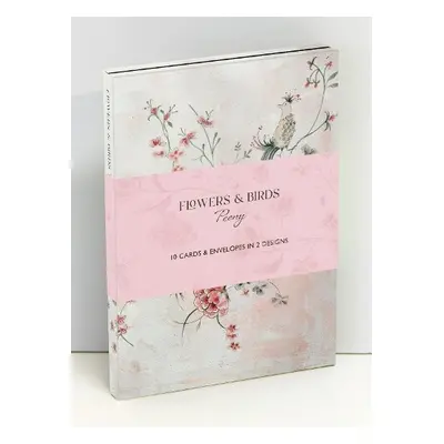 Flowers a Birds Peony Wallet Notecards