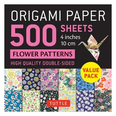 Origami Paper 500 sheets Flower Patterns 4" (10 cm)