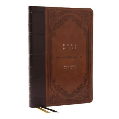 KJV Holy Bible: Giant Print Thinline Bible, Brown Leathersoft, Red Letter, Comfort Print: King J