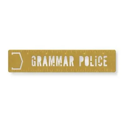 Grammar Police Metal Bookmark Stencil - Brass Monkey a Galison