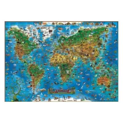 Animals of the World kids wall map laminated